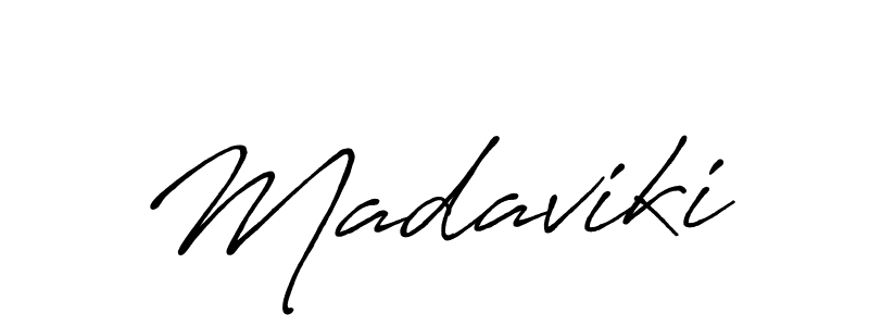 How to make Madaviki name signature. Use Antro_Vectra_Bolder style for creating short signs online. This is the latest handwritten sign. Madaviki signature style 7 images and pictures png