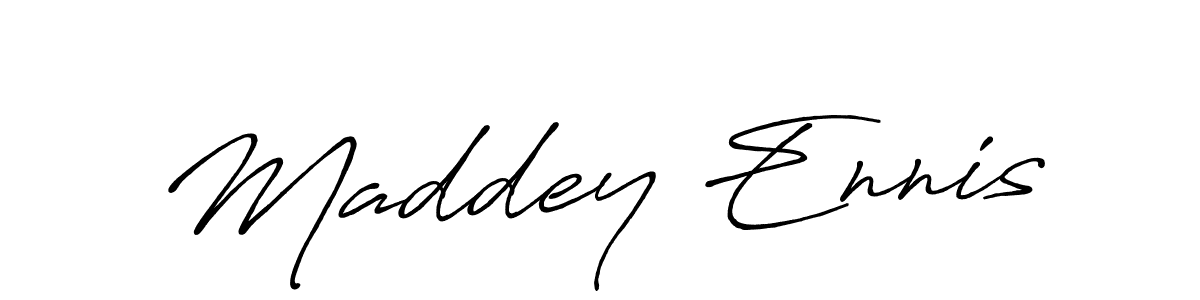 How to make Maddey Ennis name signature. Use Antro_Vectra_Bolder style for creating short signs online. This is the latest handwritten sign. Maddey Ennis signature style 7 images and pictures png