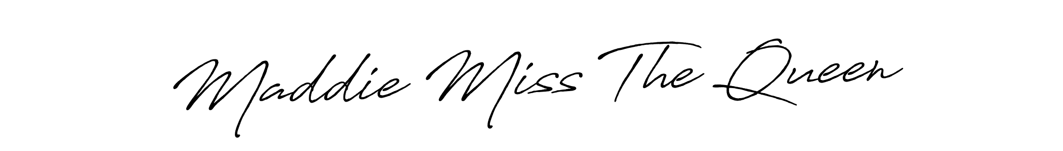 Make a beautiful signature design for name Maddie Miss The Queen. With this signature (Antro_Vectra_Bolder) style, you can create a handwritten signature for free. Maddie Miss The Queen signature style 7 images and pictures png