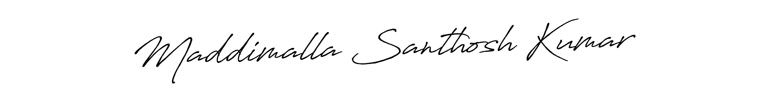 The best way (Antro_Vectra_Bolder) to make a short signature is to pick only two or three words in your name. The name Maddimalla Santhosh Kumar include a total of six letters. For converting this name. Maddimalla Santhosh Kumar signature style 7 images and pictures png