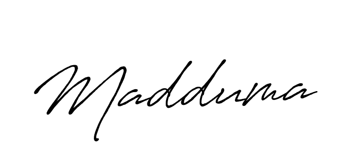 Design your own signature with our free online signature maker. With this signature software, you can create a handwritten (Antro_Vectra_Bolder) signature for name Madduma. Madduma signature style 7 images and pictures png
