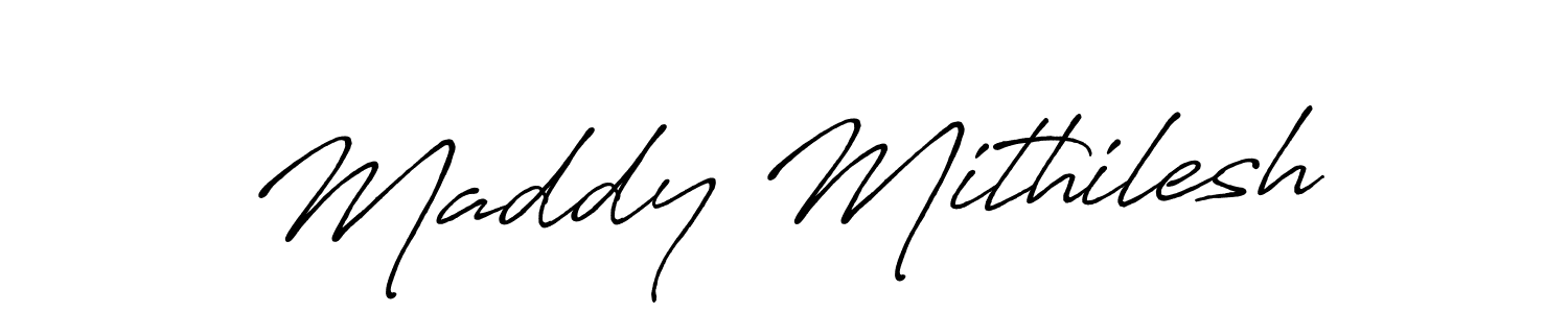 Similarly Antro_Vectra_Bolder is the best handwritten signature design. Signature creator online .You can use it as an online autograph creator for name Maddy Mithilesh. Maddy Mithilesh signature style 7 images and pictures png