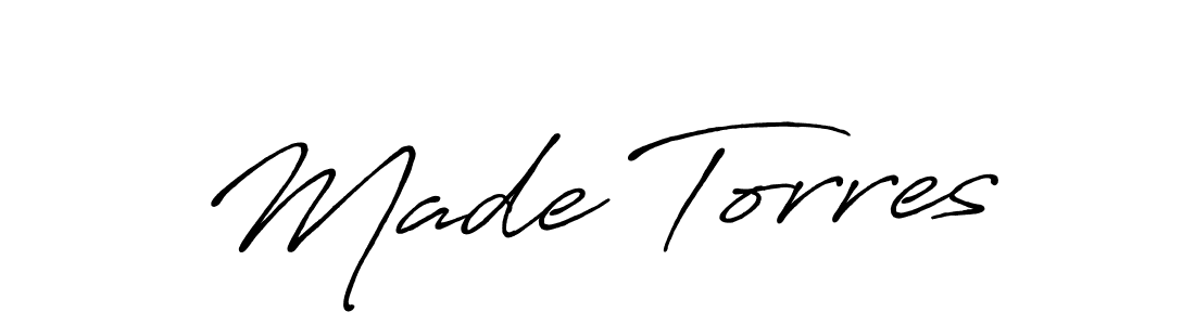 Use a signature maker to create a handwritten signature online. With this signature software, you can design (Antro_Vectra_Bolder) your own signature for name Made Torres. Made Torres signature style 7 images and pictures png