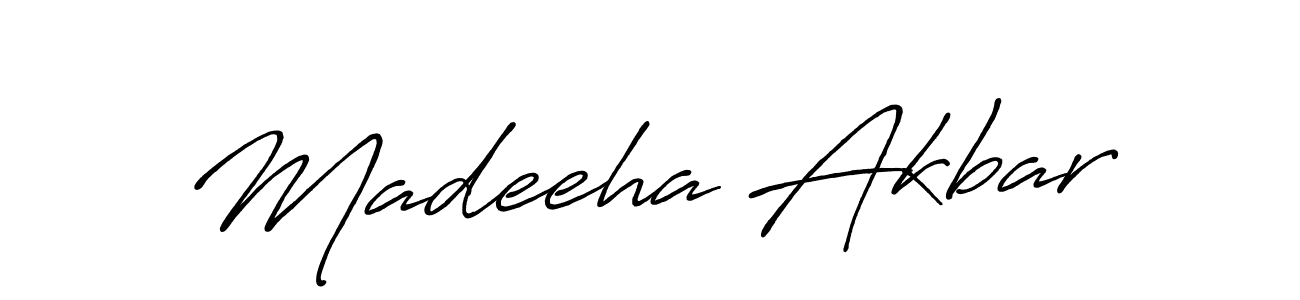 Use a signature maker to create a handwritten signature online. With this signature software, you can design (Antro_Vectra_Bolder) your own signature for name Madeeha Akbar. Madeeha Akbar signature style 7 images and pictures png