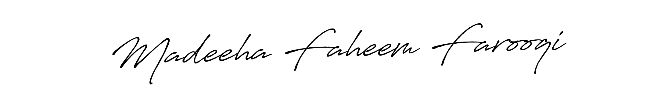 Also we have Madeeha Faheem Farooqi name is the best signature style. Create professional handwritten signature collection using Antro_Vectra_Bolder autograph style. Madeeha Faheem Farooqi signature style 7 images and pictures png