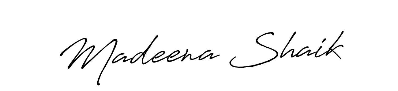 How to make Madeena Shaik signature? Antro_Vectra_Bolder is a professional autograph style. Create handwritten signature for Madeena Shaik name. Madeena Shaik signature style 7 images and pictures png