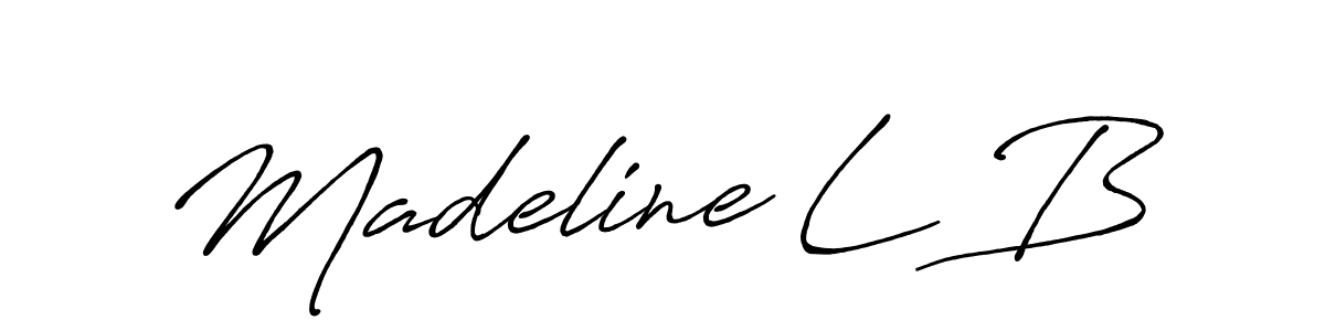 The best way (Antro_Vectra_Bolder) to make a short signature is to pick only two or three words in your name. The name Madeline L B include a total of six letters. For converting this name. Madeline L B signature style 7 images and pictures png