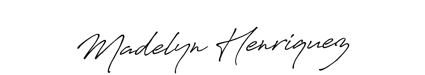 How to make Madelyn Henriquez name signature. Use Antro_Vectra_Bolder style for creating short signs online. This is the latest handwritten sign. Madelyn Henriquez signature style 7 images and pictures png