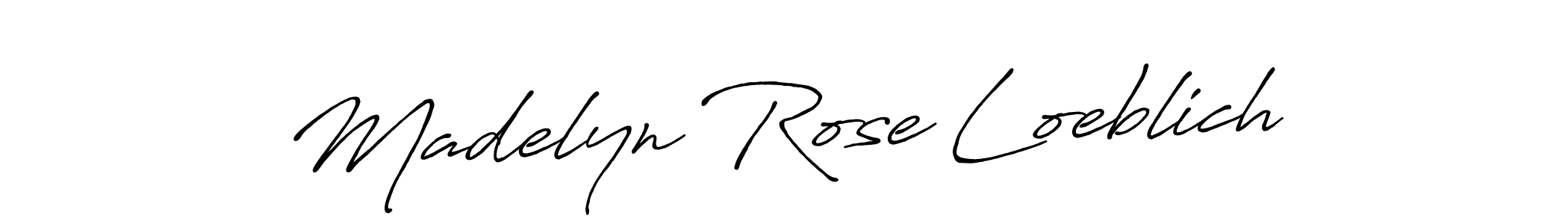 How to make Madelyn Rose Loeblich name signature. Use Antro_Vectra_Bolder style for creating short signs online. This is the latest handwritten sign. Madelyn Rose Loeblich signature style 7 images and pictures png