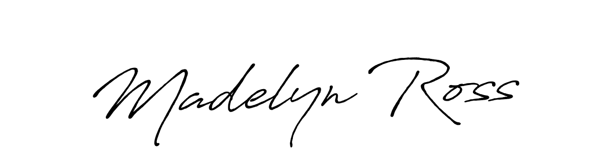 How to make Madelyn Ross name signature. Use Antro_Vectra_Bolder style for creating short signs online. This is the latest handwritten sign. Madelyn Ross signature style 7 images and pictures png