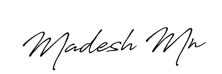 Madesh Mn stylish signature style. Best Handwritten Sign (Antro_Vectra_Bolder) for my name. Handwritten Signature Collection Ideas for my name Madesh Mn. Madesh Mn signature style 7 images and pictures png