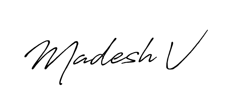 Best and Professional Signature Style for Madesh V. Antro_Vectra_Bolder Best Signature Style Collection. Madesh V signature style 7 images and pictures png