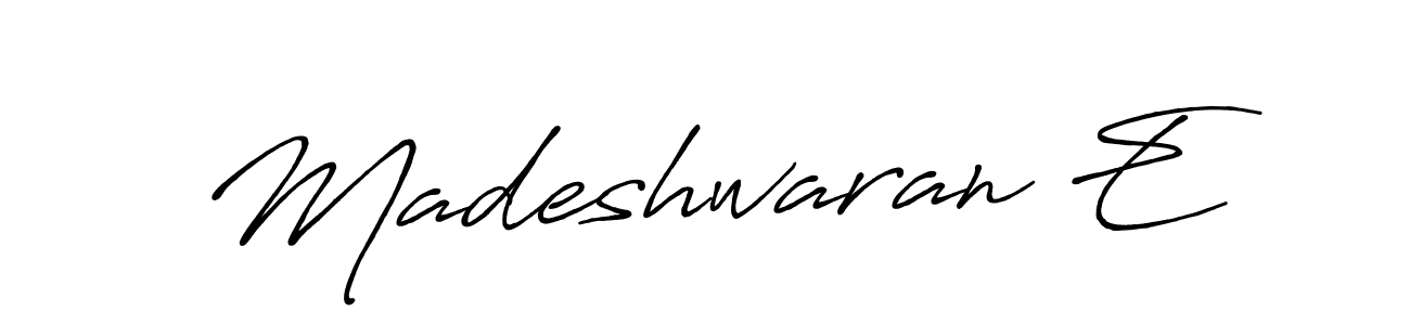 This is the best signature style for the Madeshwaran E name. Also you like these signature font (Antro_Vectra_Bolder). Mix name signature. Madeshwaran E signature style 7 images and pictures png