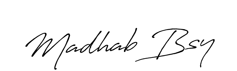 Make a beautiful signature design for name Madhab Bsy. With this signature (Antro_Vectra_Bolder) style, you can create a handwritten signature for free. Madhab Bsy signature style 7 images and pictures png