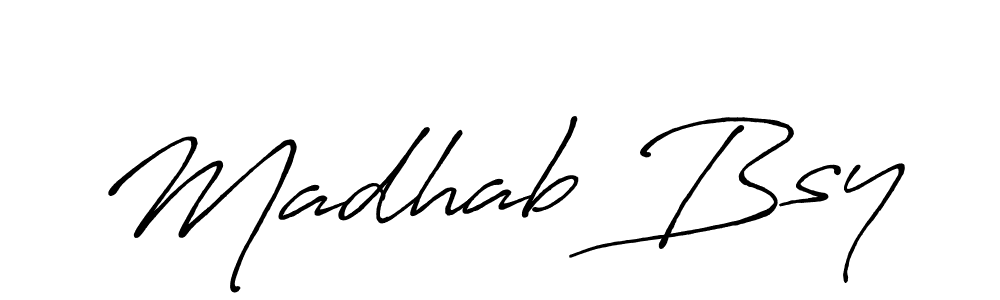 Madhab Bsy stylish signature style. Best Handwritten Sign (Antro_Vectra_Bolder) for my name. Handwritten Signature Collection Ideas for my name Madhab Bsy. Madhab Bsy signature style 7 images and pictures png