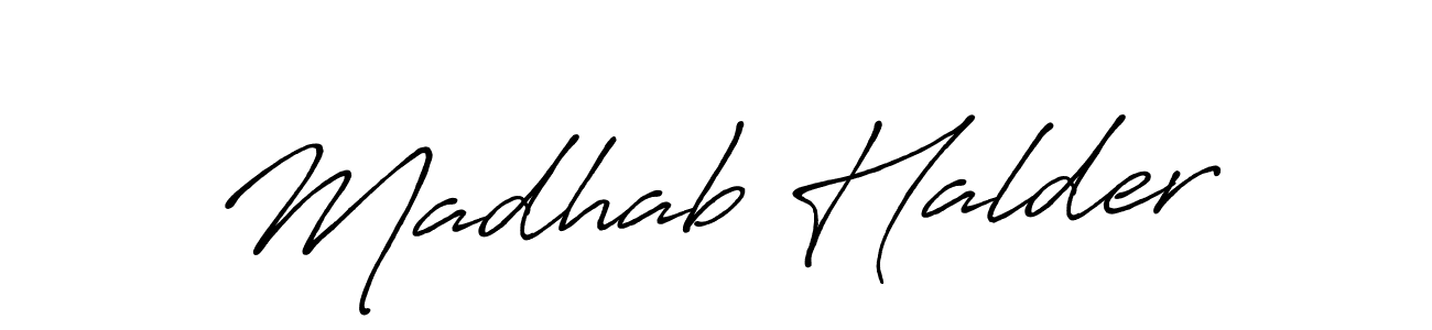 Use a signature maker to create a handwritten signature online. With this signature software, you can design (Antro_Vectra_Bolder) your own signature for name Madhab Halder. Madhab Halder signature style 7 images and pictures png