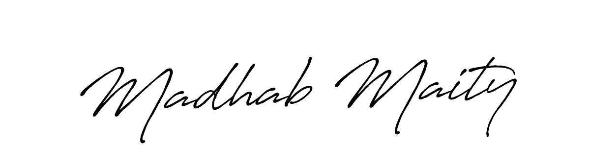 You should practise on your own different ways (Antro_Vectra_Bolder) to write your name (Madhab Maity) in signature. don't let someone else do it for you. Madhab Maity signature style 7 images and pictures png