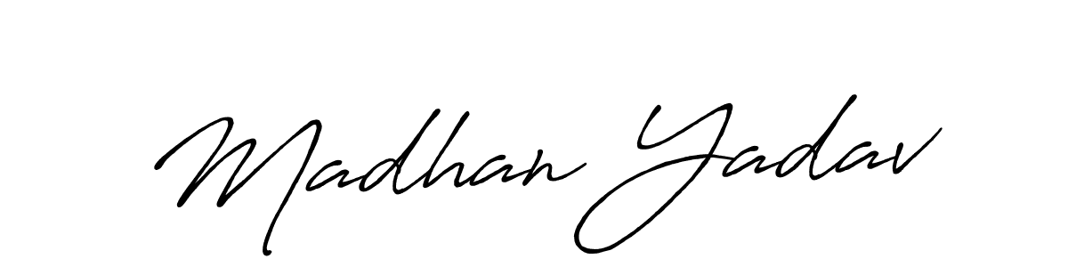 if you are searching for the best signature style for your name Madhan Yadav. so please give up your signature search. here we have designed multiple signature styles  using Antro_Vectra_Bolder. Madhan Yadav signature style 7 images and pictures png