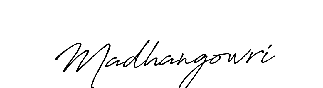 How to make Madhangowri signature? Antro_Vectra_Bolder is a professional autograph style. Create handwritten signature for Madhangowri name. Madhangowri signature style 7 images and pictures png