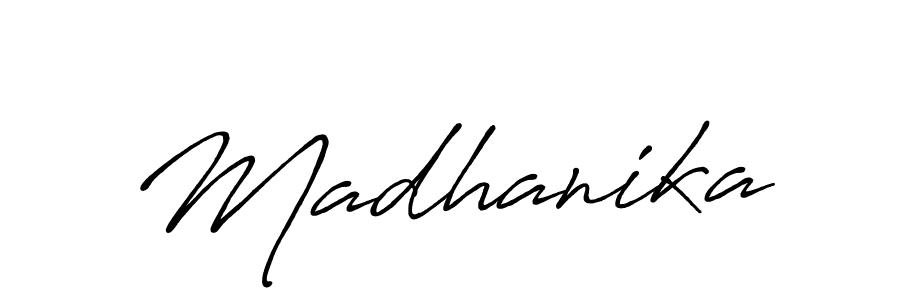 You should practise on your own different ways (Antro_Vectra_Bolder) to write your name (Madhanika) in signature. don't let someone else do it for you. Madhanika signature style 7 images and pictures png
