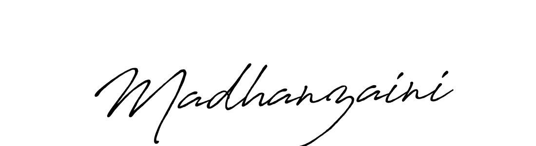 Make a beautiful signature design for name Madhanzaini. With this signature (Antro_Vectra_Bolder) style, you can create a handwritten signature for free. Madhanzaini signature style 7 images and pictures png