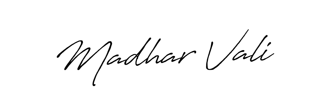 How to make Madhar Vali name signature. Use Antro_Vectra_Bolder style for creating short signs online. This is the latest handwritten sign. Madhar Vali signature style 7 images and pictures png