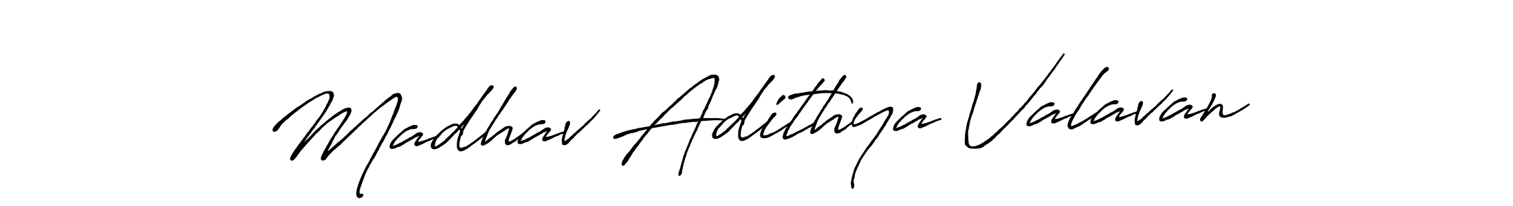 Use a signature maker to create a handwritten signature online. With this signature software, you can design (Antro_Vectra_Bolder) your own signature for name Madhav Adithya Valavan. Madhav Adithya Valavan signature style 7 images and pictures png