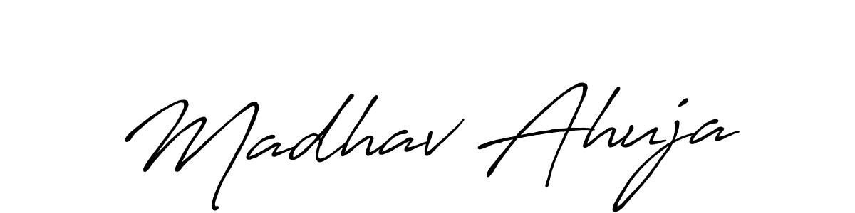 Antro_Vectra_Bolder is a professional signature style that is perfect for those who want to add a touch of class to their signature. It is also a great choice for those who want to make their signature more unique. Get Madhav Ahuja name to fancy signature for free. Madhav Ahuja signature style 7 images and pictures png