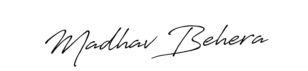 Design your own signature with our free online signature maker. With this signature software, you can create a handwritten (Antro_Vectra_Bolder) signature for name Madhav Behera. Madhav Behera signature style 7 images and pictures png