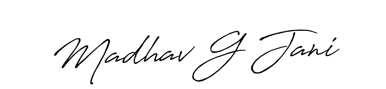You can use this online signature creator to create a handwritten signature for the name Madhav G Jani. This is the best online autograph maker. Madhav G Jani signature style 7 images and pictures png