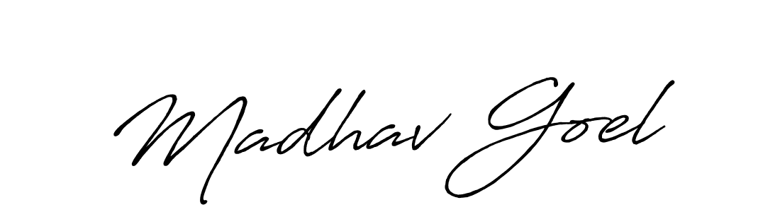 Use a signature maker to create a handwritten signature online. With this signature software, you can design (Antro_Vectra_Bolder) your own signature for name Madhav Goel. Madhav Goel signature style 7 images and pictures png