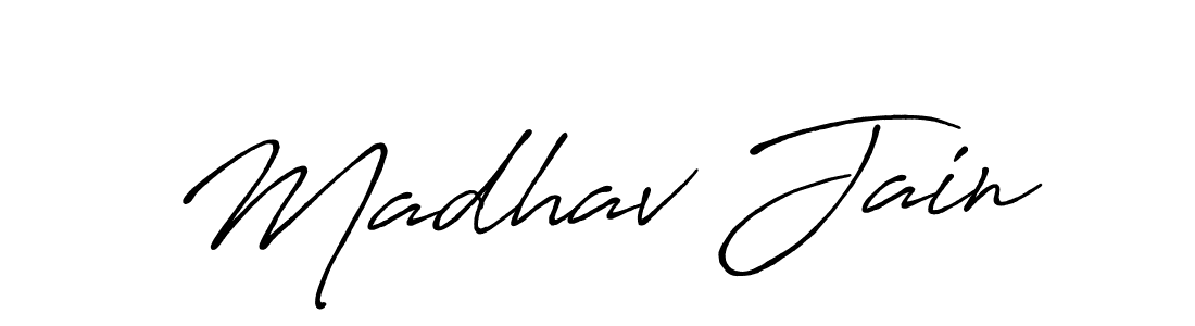 Design your own signature with our free online signature maker. With this signature software, you can create a handwritten (Antro_Vectra_Bolder) signature for name Madhav Jain. Madhav Jain signature style 7 images and pictures png