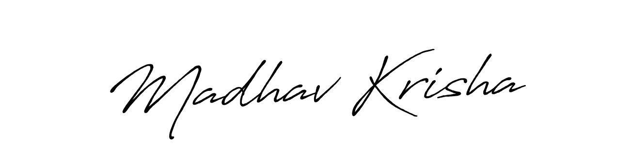 Madhav Krisha stylish signature style. Best Handwritten Sign (Antro_Vectra_Bolder) for my name. Handwritten Signature Collection Ideas for my name Madhav Krisha. Madhav Krisha signature style 7 images and pictures png