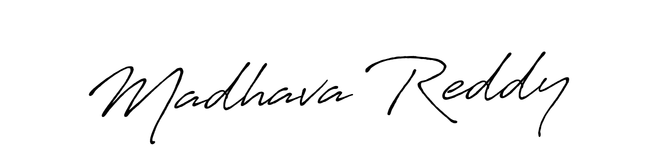 Make a beautiful signature design for name Madhava Reddy. With this signature (Antro_Vectra_Bolder) style, you can create a handwritten signature for free. Madhava Reddy signature style 7 images and pictures png