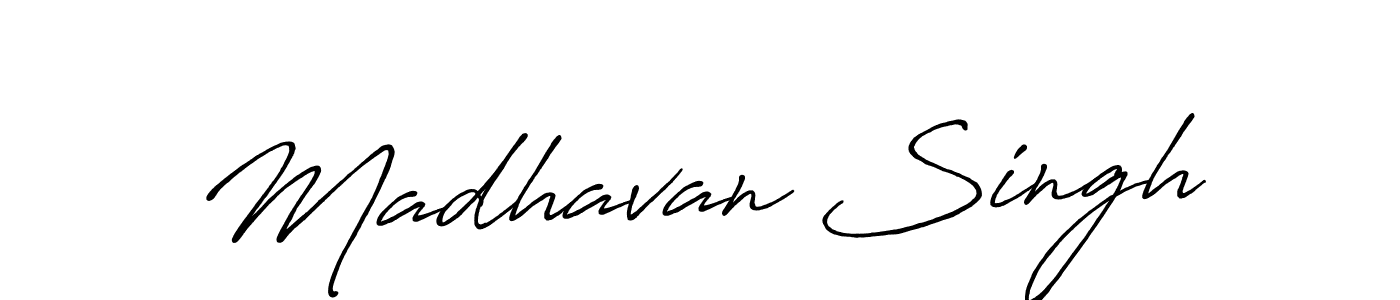 Make a beautiful signature design for name Madhavan Singh. With this signature (Antro_Vectra_Bolder) style, you can create a handwritten signature for free. Madhavan Singh signature style 7 images and pictures png