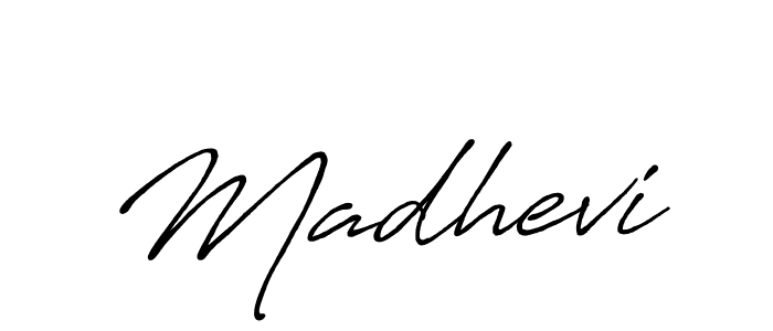 Also You can easily find your signature by using the search form. We will create Madhevi name handwritten signature images for you free of cost using Antro_Vectra_Bolder sign style. Madhevi signature style 7 images and pictures png