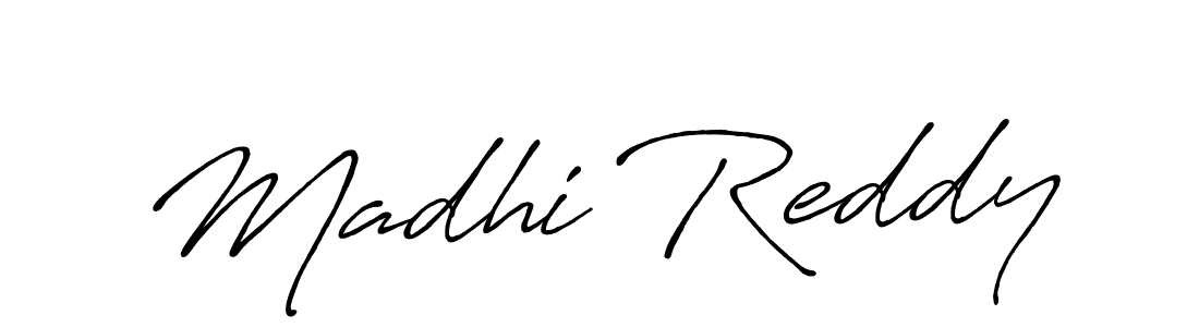 Make a beautiful signature design for name Madhi Reddy. With this signature (Antro_Vectra_Bolder) style, you can create a handwritten signature for free. Madhi Reddy signature style 7 images and pictures png