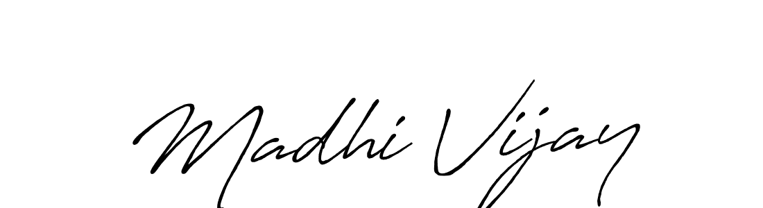 Antro_Vectra_Bolder is a professional signature style that is perfect for those who want to add a touch of class to their signature. It is also a great choice for those who want to make their signature more unique. Get Madhi Vijay name to fancy signature for free. Madhi Vijay signature style 7 images and pictures png