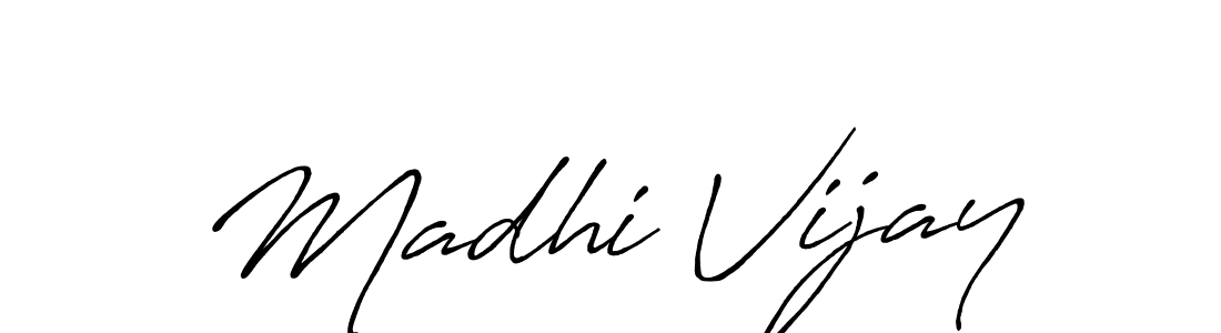 Madhi Vijay stylish signature style. Best Handwritten Sign (Antro_Vectra_Bolder) for my name. Handwritten Signature Collection Ideas for my name Madhi Vijay. Madhi Vijay signature style 7 images and pictures png