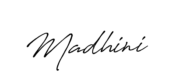 How to make Madhini name signature. Use Antro_Vectra_Bolder style for creating short signs online. This is the latest handwritten sign. Madhini signature style 7 images and pictures png