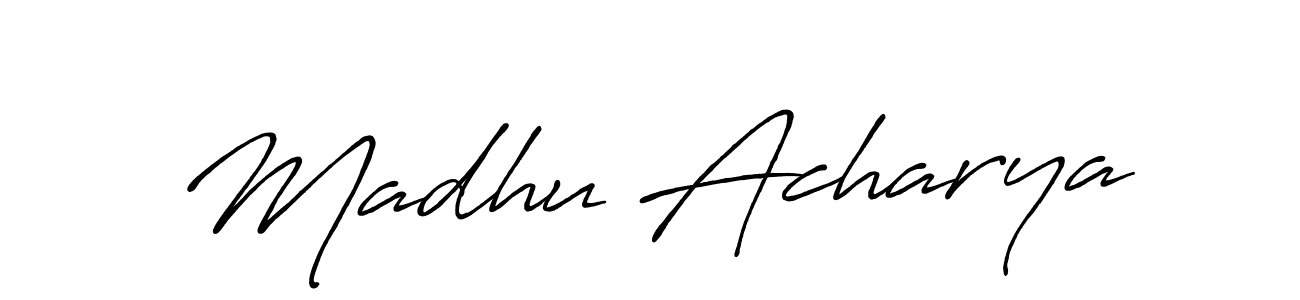 Antro_Vectra_Bolder is a professional signature style that is perfect for those who want to add a touch of class to their signature. It is also a great choice for those who want to make their signature more unique. Get Madhu Acharya name to fancy signature for free. Madhu Acharya signature style 7 images and pictures png