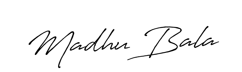 Madhu Bala stylish signature style. Best Handwritten Sign (Antro_Vectra_Bolder) for my name. Handwritten Signature Collection Ideas for my name Madhu Bala. Madhu Bala signature style 7 images and pictures png