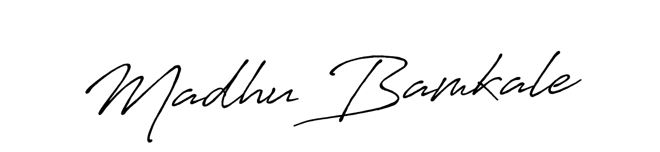 Design your own signature with our free online signature maker. With this signature software, you can create a handwritten (Antro_Vectra_Bolder) signature for name Madhu Bamkale. Madhu Bamkale signature style 7 images and pictures png