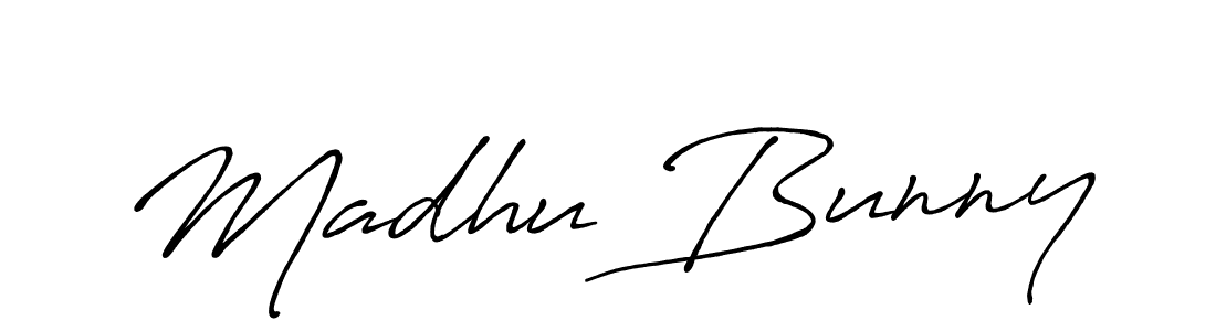 Design your own signature with our free online signature maker. With this signature software, you can create a handwritten (Antro_Vectra_Bolder) signature for name Madhu Bunny. Madhu Bunny signature style 7 images and pictures png