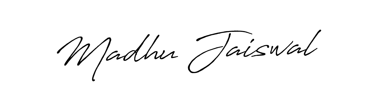 Also we have Madhu Jaiswal name is the best signature style. Create professional handwritten signature collection using Antro_Vectra_Bolder autograph style. Madhu Jaiswal signature style 7 images and pictures png