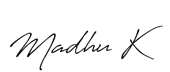 Antro_Vectra_Bolder is a professional signature style that is perfect for those who want to add a touch of class to their signature. It is also a great choice for those who want to make their signature more unique. Get Madhu K name to fancy signature for free. Madhu K signature style 7 images and pictures png