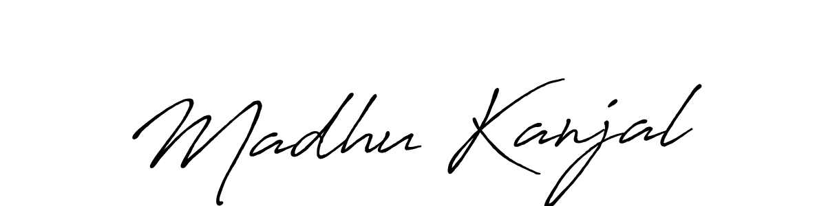 Also You can easily find your signature by using the search form. We will create Madhu Kanjal name handwritten signature images for you free of cost using Antro_Vectra_Bolder sign style. Madhu Kanjal signature style 7 images and pictures png