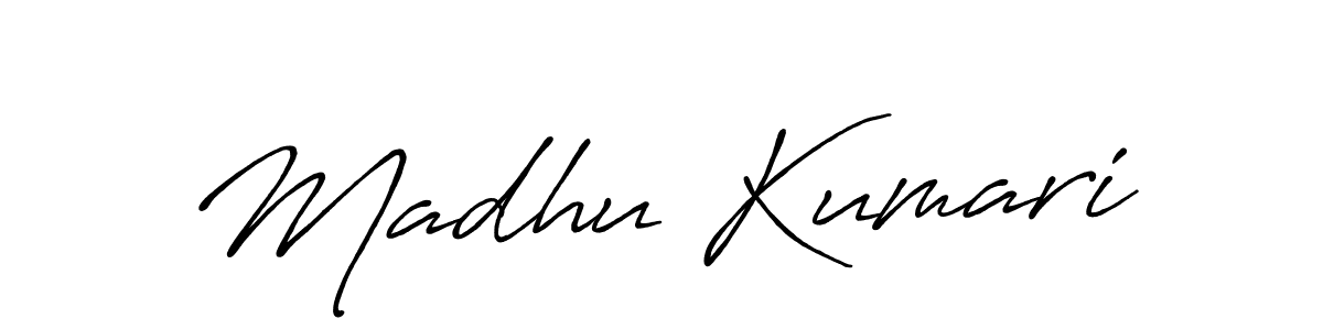 How to make Madhu Kumari name signature. Use Antro_Vectra_Bolder style for creating short signs online. This is the latest handwritten sign. Madhu Kumari signature style 7 images and pictures png