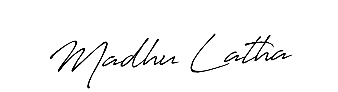 You should practise on your own different ways (Antro_Vectra_Bolder) to write your name (Madhu Latha) in signature. don't let someone else do it for you. Madhu Latha signature style 7 images and pictures png