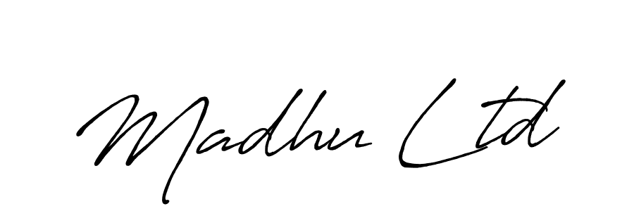 The best way (Antro_Vectra_Bolder) to make a short signature is to pick only two or three words in your name. The name Madhu Ltd include a total of six letters. For converting this name. Madhu Ltd signature style 7 images and pictures png